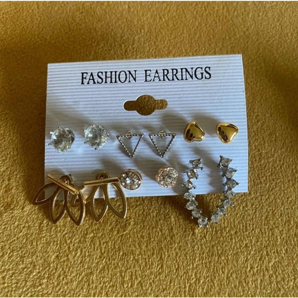 Earring Bundle Dangling And Studded-6 pairs